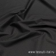 Сорочечная (н) мелкий белый горох на черном - итальянские ткани Тессутидея арт. 01-7208