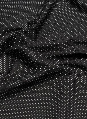 Сорочечная (н) мелкий белый горох на черном - в интернет-магазине тканей Тессутидея арт. 01-7208