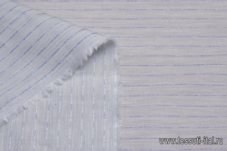 Сорочечная (н) серо-бело-синяя полоска  - итальянские ткани Тессутидея арт. 01-6318