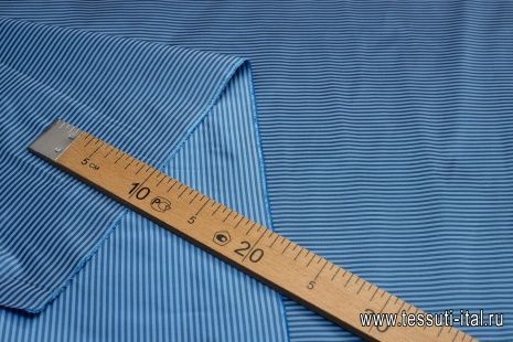 Тафта (н) черно-голубая полоска - итальянские ткани Тессутидея арт. 10-0730