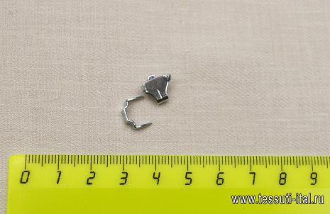Крючок пробивной металл серебро, черненое серебро - итальянские ткани Тессутидея арт. F-6431