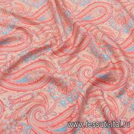 Шифон (н) красно-голубые пейсли - итальянские ткани Тессутидея арт. 10-2659