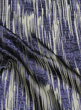 Органза с люрексом (о) темно-синие стилизованные поперечные полосы - в интернет-магазине тканей Тессутидея арт. 03-7086