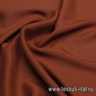 Плательная вискоза с хлопком (о) коричнево-оранжевая - итальянские ткани Тессутидея арт. 04-1597