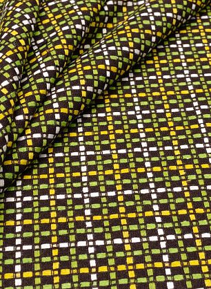 Шанель (н) желто-бело-зеленая на кричневом - в интернет-магазине тканей Тессутидея арт. 03-5607