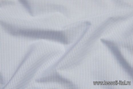 Сорочечная (н) бело-голубая мелкая клетка - итальянские ткани Тессутидея арт. 01-6136