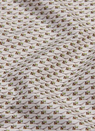 Сорочечная (н) коричнево-зеленый принт на белом - в интернет-магазине тканей Тессутидея арт. 01-6258