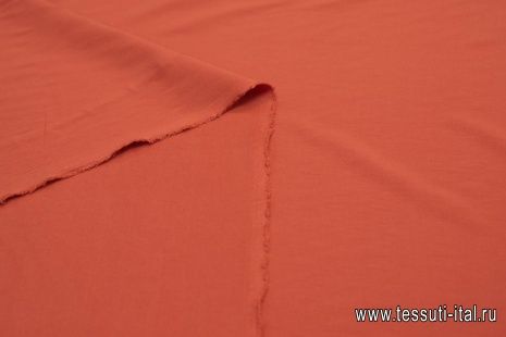 Крепдешин стрейч (о) темно-оранжевый - итальянские ткани Тессутидея арт. 10-1591