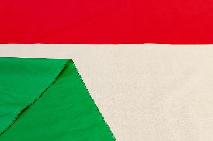 Тафта (н) красно-бело-зеленая - итальянские ткани Тессутидея арт. 03-5861
