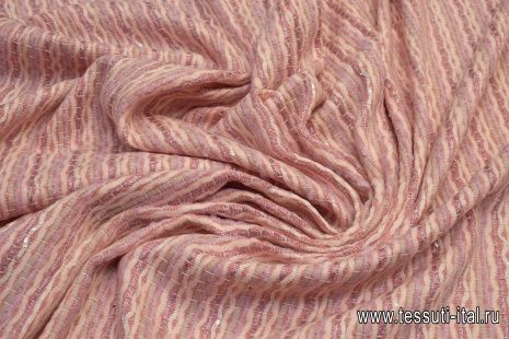 Шанель с люрексом (н) розово-бежевая - итальянские ткани Тессутидея арт. 03-6178
