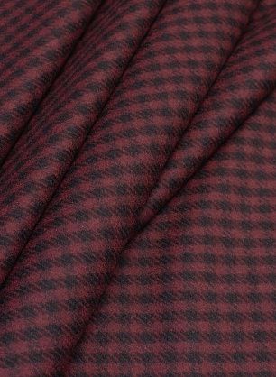 Костюмная (н) черно-бордовая клетка - в интернет-магазине тканей Тессутидея арт. 05-3348