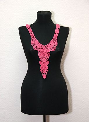 Аппликация макраме вставка розовая - в интернет-магазине тканей Тессутидея арт. F-1569