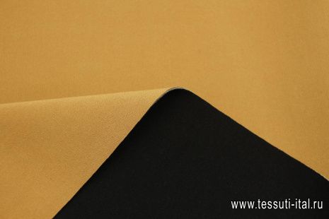 Трикотаж полиамид дабл с прослойкой поролона (о) черный/светло-коричневый - итальянские ткани Тессутидея арт. 13-1638