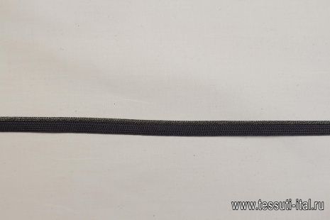 Кант черный с люрексом  - итальянские ткани Тессутидея арт. F-6189