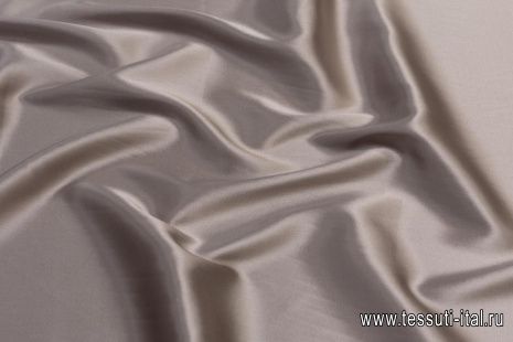 Шелк атлас стрейч (о) светло-серо-коричневый  - итальянские ткани Тессутидея арт. 10-2501