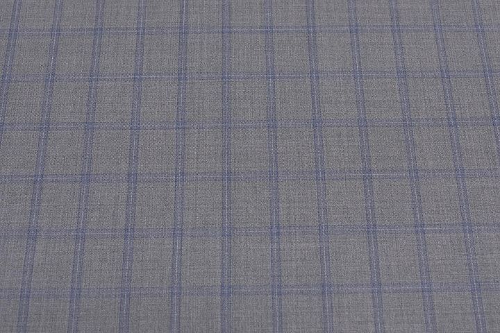 Костюмная (н) серо-синяя клетка в стиле Loro Piana - итальянские ткани Тессутидея арт. 05-4153