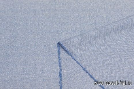 Костюмная (н) бело-голубая елочка - итальянские ткани Тессутидея арт. 05-3949