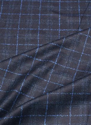 Костюмная (н) сине-голубая клетка - в интернет-магазине тканей Тессутидея арт. 05-4599