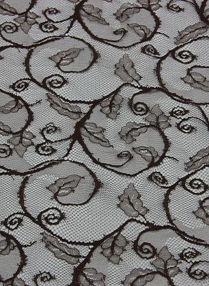 Кружево (о) темно-коричневое ш-105см Solstiss - в интернет-магазине тканей Тессутидея арт. 03-3832