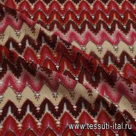 Трикотаж (н) красно-розовый орнамент - итальянские ткани Тессутидея арт. 13-1652