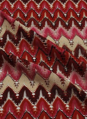 Трикотаж (н) красно-розовый орнамент - в интернет-магазине тканей Тессутидея арт. 13-1652