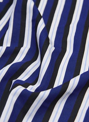 Сорочечная (н) сине-бело-черная поперечная полоска - в интернет-магазине тканей Тессутидея арт. 01-5895