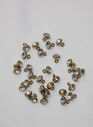 Пуговица на ножке металл золото со стразом d-8mm Roberto Cavalli - в интернет-магазине тканей Тессутидея арт. F-2495