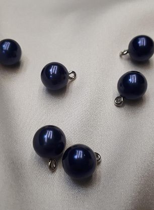 Пуговица пластик на ножке d-10мм синяя жемчужина - в интернет-магазине тканей Тессутидея арт. F-3850