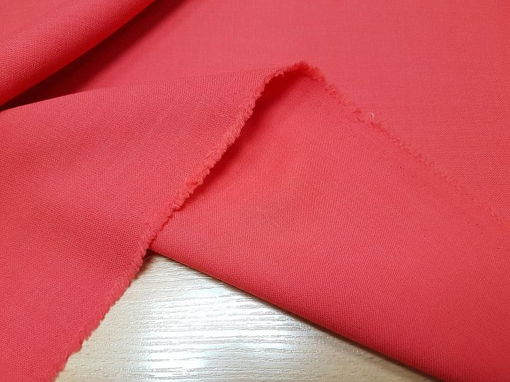 Плательная стрейч двусторонняя (о) алая - итальянские ткани Тессутидея арт. 17-0790