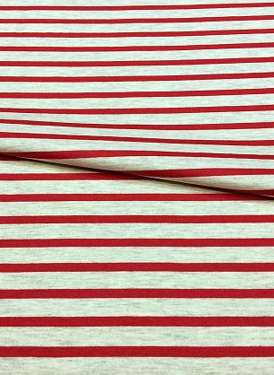 Трикотаж вискоза полоска (н) красно-серая - в интернет-магазине тканей Тессутидея арт. 14-1522