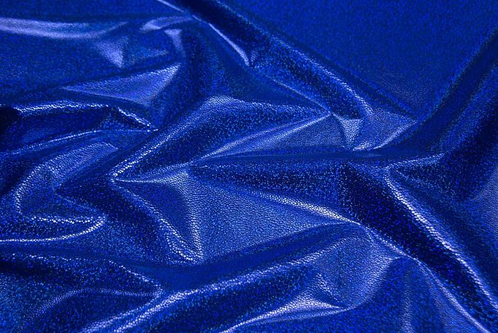 Плательная с галографическим напылением (о) ярко-синяя - итальянские ткани Тессутидея арт. 03-6594