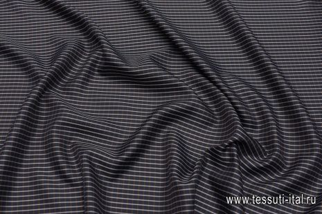 Подкладочная (н) черно-бело-коричневая клетка - итальянские ткани Тессутидея арт. 07-1416