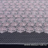 Кружевное полотно (н) бело-розовое в стиле Giambattista Valli - итальянские ткани Тессутидея арт. 03-6649