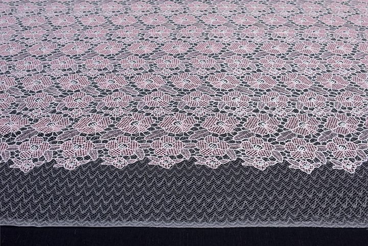 Кружевное полотно (н) бело-розовое в стиле Giambattista Valli - итальянские ткани Тессутидея арт. 03-6649