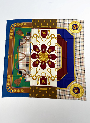 Шелк купон-платок 90*90см с золотыми ключами - итальянские ткани Тессутидея.