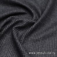 Костюмная продублированная (н) сине-серая клетка - итальянские ткани Тессутидея арт. 05-4507