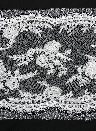 Кружево расшитое бисером и стеклярусом (о) белое в стиле Marco Lagattolla - в интернет-магазине тканей Тессутидея арт. 03-1180