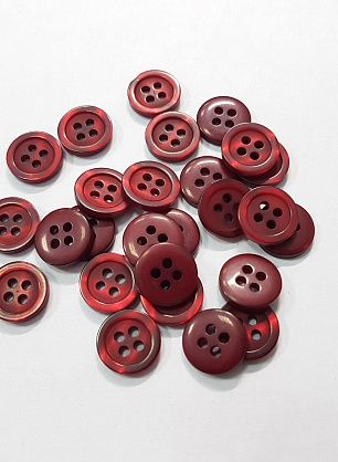 Пуговица пластик 4 прокола d-12мм бордовая - в интернет-магазине тканей Тессутидея арт. F-5275