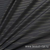 Подкладочная стрейч с люрексом (н) черно-золотая полоска - итальянские ткани Тессутидея арт. 07-1220