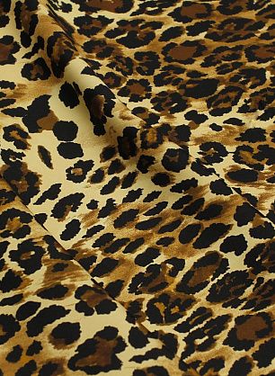 Плательная вискоза (н) черно-бежево-коричневый хищный принт - в интернет-магазине тканей Тессутидея арт. 04-1771