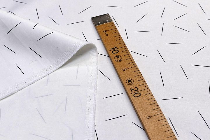 Хлопок костюмный (н) черные линии на белом - итальянские ткани Тессутидея арт. 01-5260