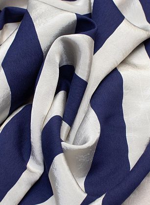 Плательная вискоза (н) бело-синяя полоска - в интернет-магазине тканей Тессутидея арт. 04-1225