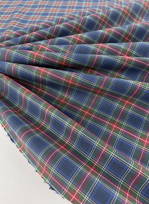 Хлопок сорочечный (н) сине-красно-зеленая клетка - в интернет-магазине тканей Тессутидея арт. 01-8049