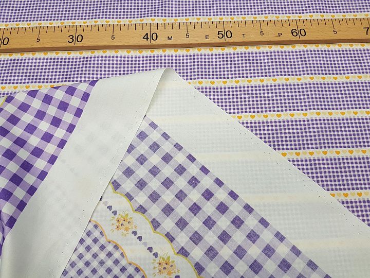 Плательная (н) бело-сиреневая стилизованная клетка и полоска - итальянские ткани Тессутидея арт. 01-4147