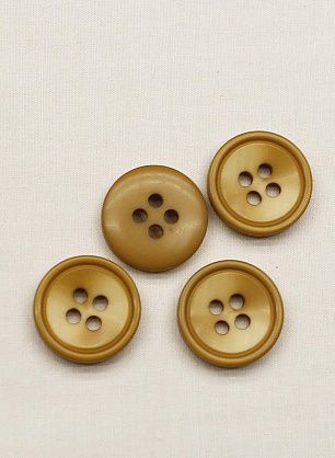 Пуговица пластик 4 прокола d-15мм бежевая  - итальянские ткани Тессутидея.