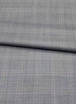 Костюмная (н) сине-серо-бежевая клетка - в интернет-магазине тканей Тессутидея арт. 05-3004