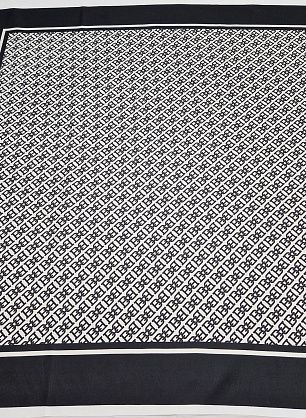 Шелк купон-платок 90*90см черно-белый - в интернет-магазине тканей Тессутидея арт. F-6031