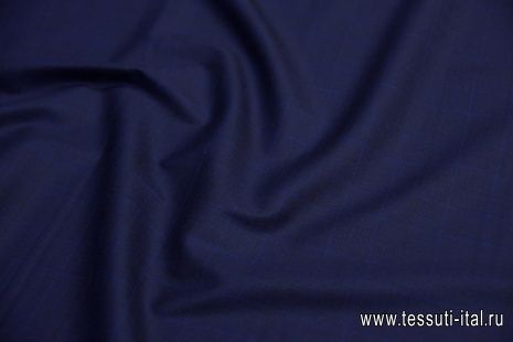 Костюмная стрейч (н) сине-черная клетка - итальянские ткани Тессутидея арт. 05-3827