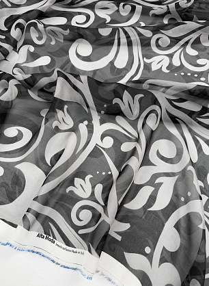Маркизет (н) крупный серо-черный рисунок - в интернет-магазине тканей Тессутидея арт. 10-5053