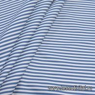 Хлопок костюмный (н) сине-белая полоска - итальянские ткани Тессутидея арт. 01-6762